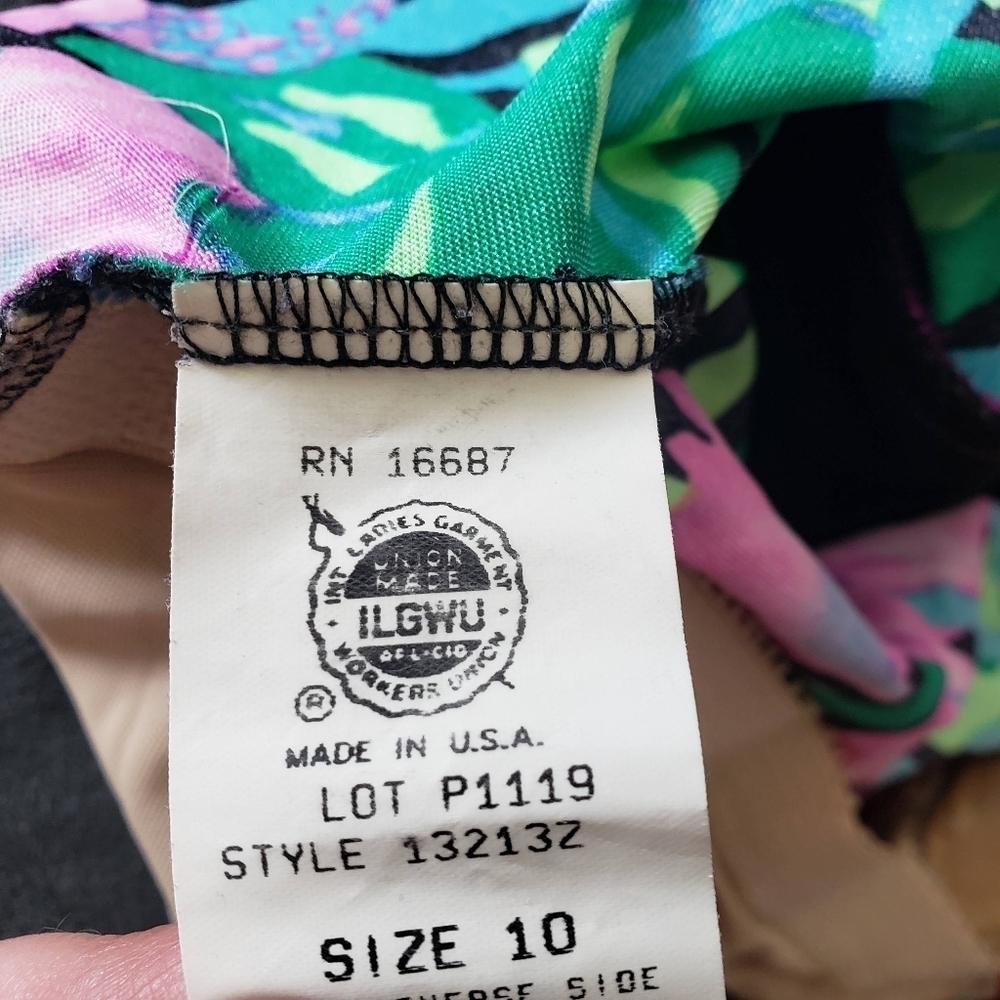 Union Made Vintage Women's One Piece Swimsuit Tropical Floral Skirt Colorful 6 - Picture 5 of 14